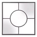 Howard Elliott 24"x24" Square Geometric Wall Mirror with Graphite Frame: Modern Decor, Metal, Wall Mount