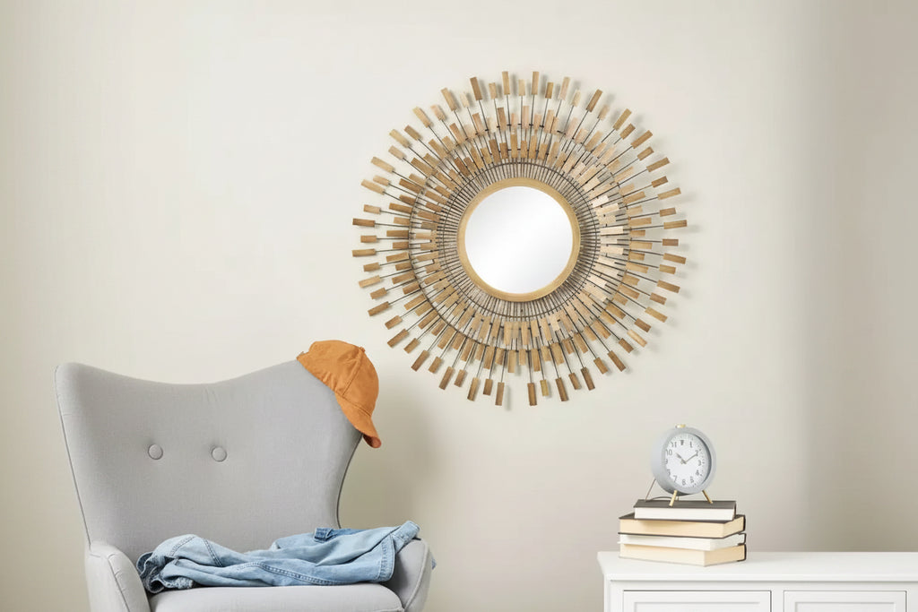 Specchio da Parete a Stella in Metallo 32"x32" Olivia & May: Nessun Montaggio Richiesto, Cornice in Ferro, Montaggio a Parete