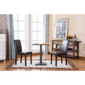 Roundhill Urban Style Solid Wood Faux Leather Parsons Chair, Brown, Set of 2