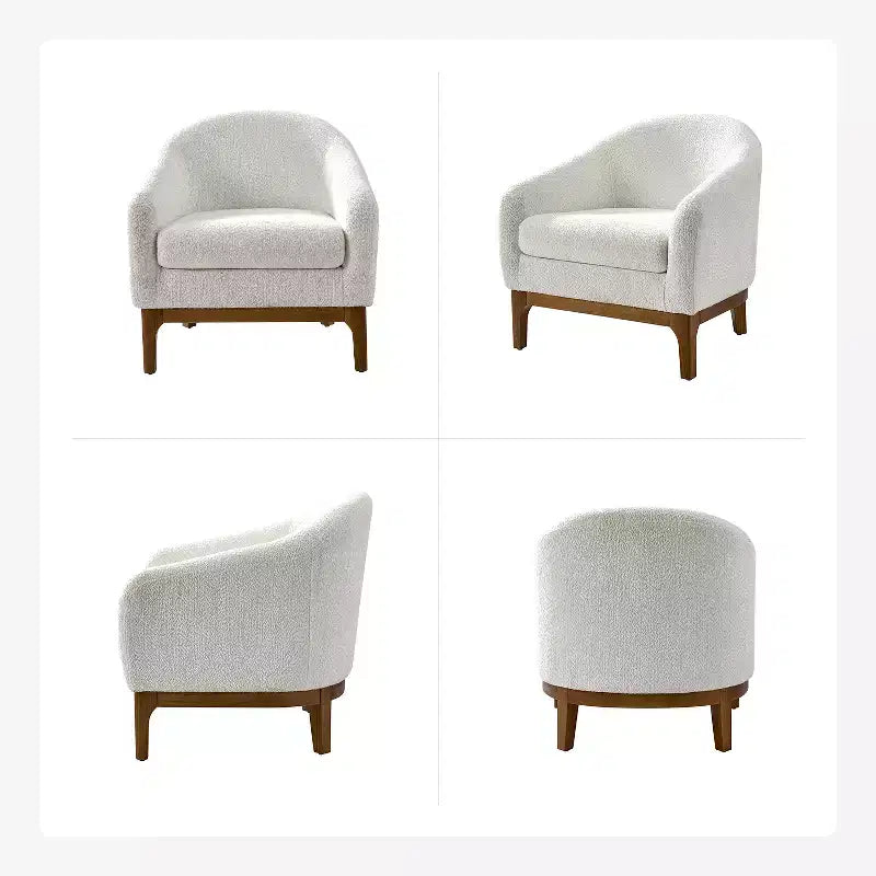 Set di 2 sedie poltrona Kiian Boucle con gambe in legno massello| HULALA HOME