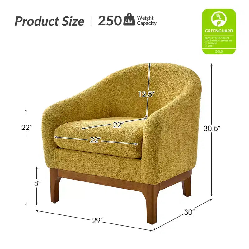 Set di 2 sedie poltrona Kiian Boucle con gambe in legno massello| HULALA HOME