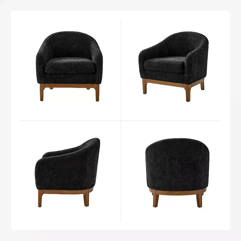 Set di 2 sedie poltrona Kiian Boucle con gambe in legno massello| HULALA HOME