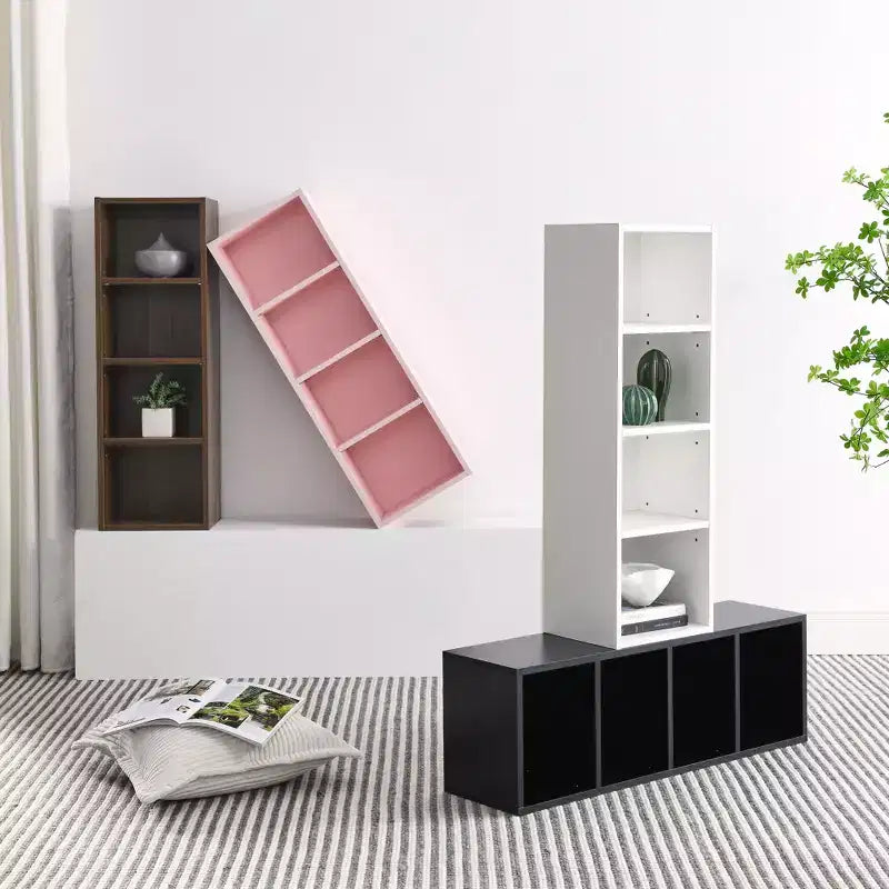 AndMakers, libreria standard in legno a 4 ripiani, alta 180 cm (set da 2)