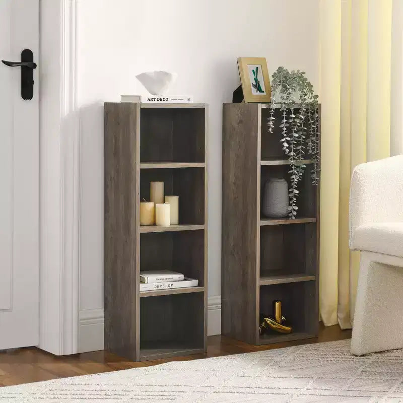 AndMakers, libreria standard in legno a 4 ripiani, alta 180 cm (set da 2)