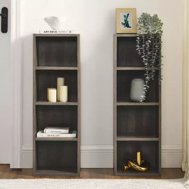 AndMakers, libreria standard in legno a 4 ripiani, alta 180 cm (set da 2)