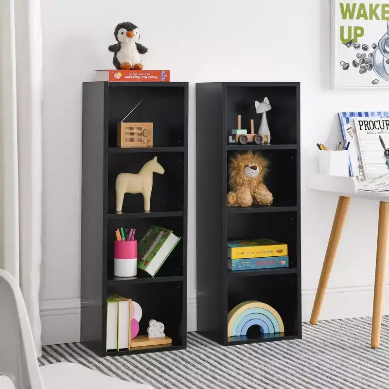 AndMakers, libreria standard in legno a 4 ripiani, alta 180 cm (set da 2)