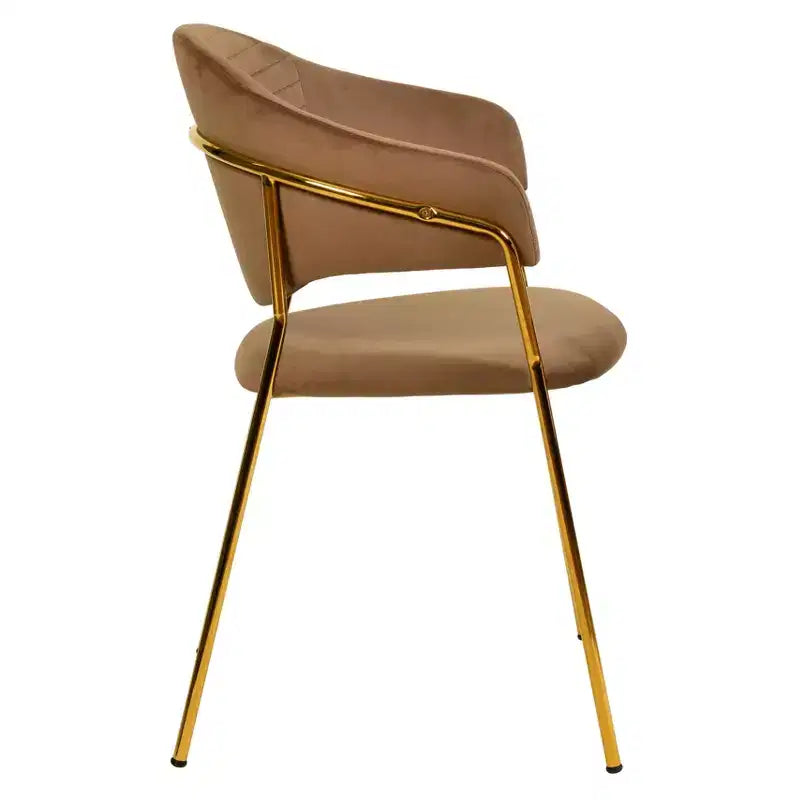 Sedia da pranzo imbottita LeisureMod in pelle/velluto con gambe in acciaio inossidabile, set da 2 per sala da pranzo, cucina e spazi moderni, serie Bella