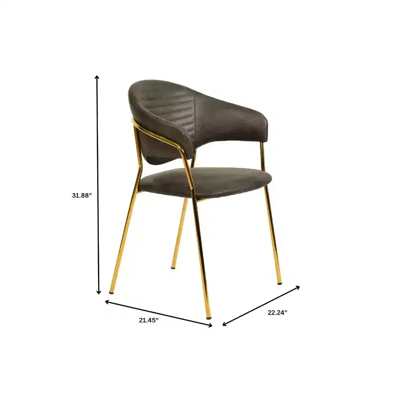 Sedia da pranzo imbottita LeisureMod in pelle/velluto con gambe in acciaio inossidabile, set da 2 per sala da pranzo, cucina e spazi moderni, serie Bella