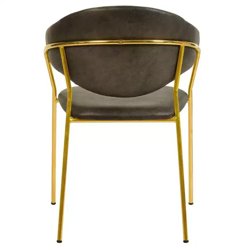 Sedia da pranzo imbottita LeisureMod in pelle/velluto con gambe in acciaio inossidabile, set da 2 per sala da pranzo, cucina e spazi moderni, serie Bella