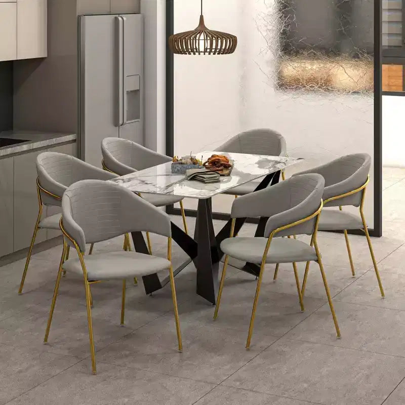 Sedia da pranzo imbottita LeisureMod in pelle/velluto con gambe in acciaio inossidabile, set da 2 per sala da pranzo, cucina e spazi moderni, serie Bella