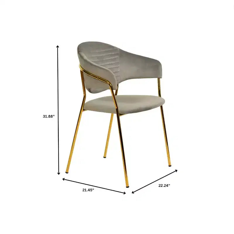 Sedia da pranzo imbottita LeisureMod in pelle/velluto con gambe in acciaio inossidabile, set da 2 per sala da pranzo, cucina e spazi moderni, serie Bella