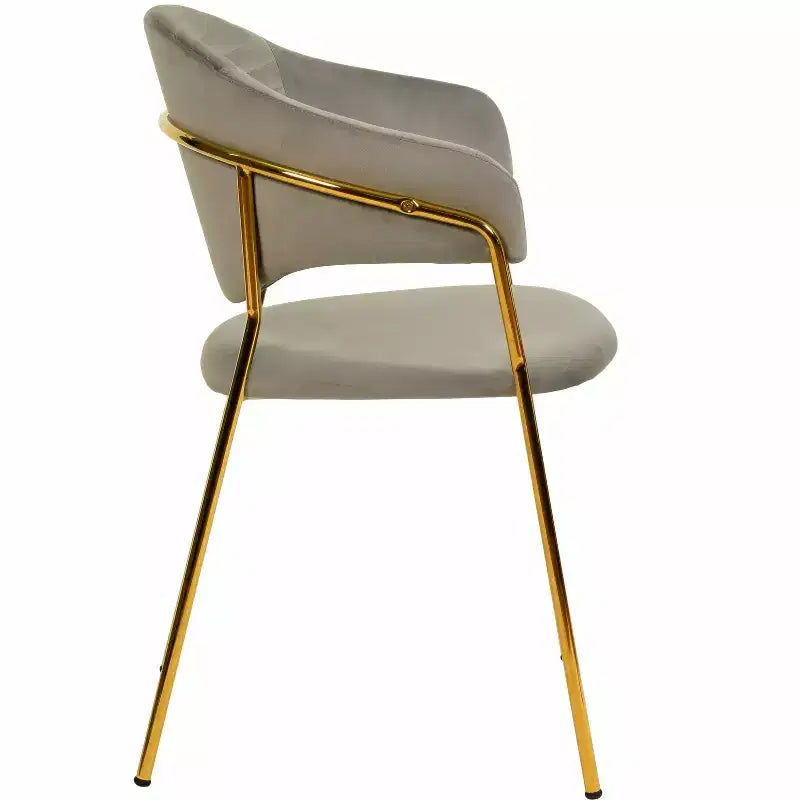 Sedia da pranzo imbottita LeisureMod in pelle/velluto con gambe in acciaio inossidabile, set da 2 per sala da pranzo, cucina e spazi moderni, serie Bella