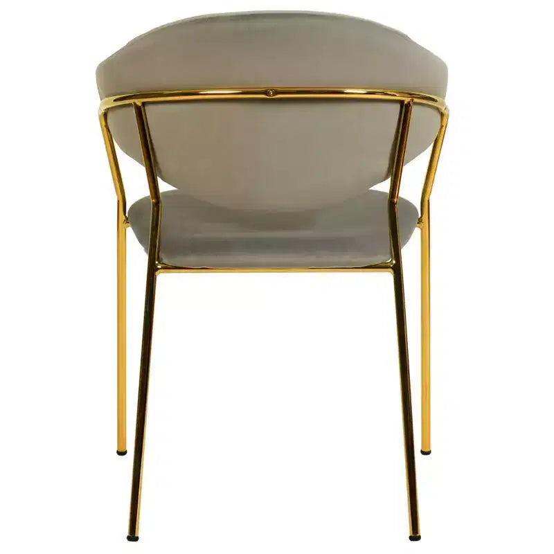 Sedia da pranzo imbottita LeisureMod in pelle/velluto con gambe in acciaio inossidabile, set da 2 per sala da pranzo, cucina e spazi moderni, serie Bella
