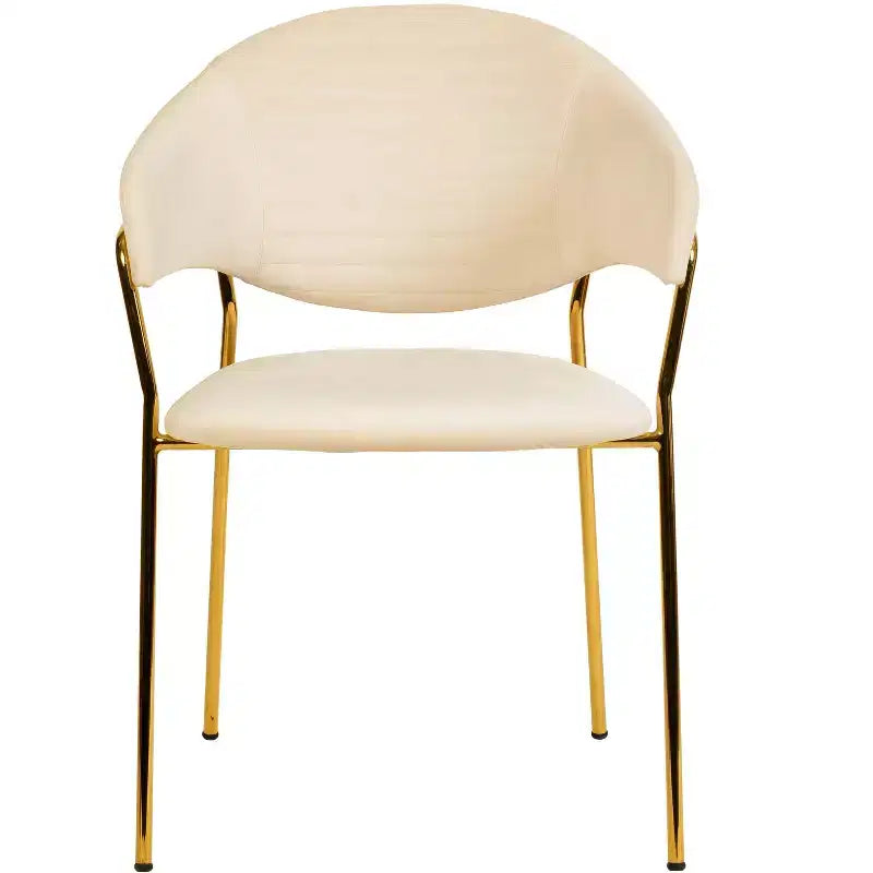 Sedia da pranzo imbottita LeisureMod in pelle/velluto con gambe in acciaio inossidabile, set da 2 per sala da pranzo, cucina e spazi moderni, serie Bella