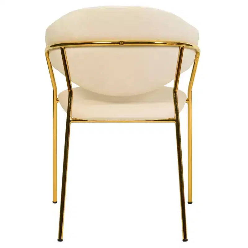 Sedia da pranzo imbottita LeisureMod in pelle/velluto con gambe in acciaio inossidabile, set da 2 per sala da pranzo, cucina e spazi moderni, serie Bella
