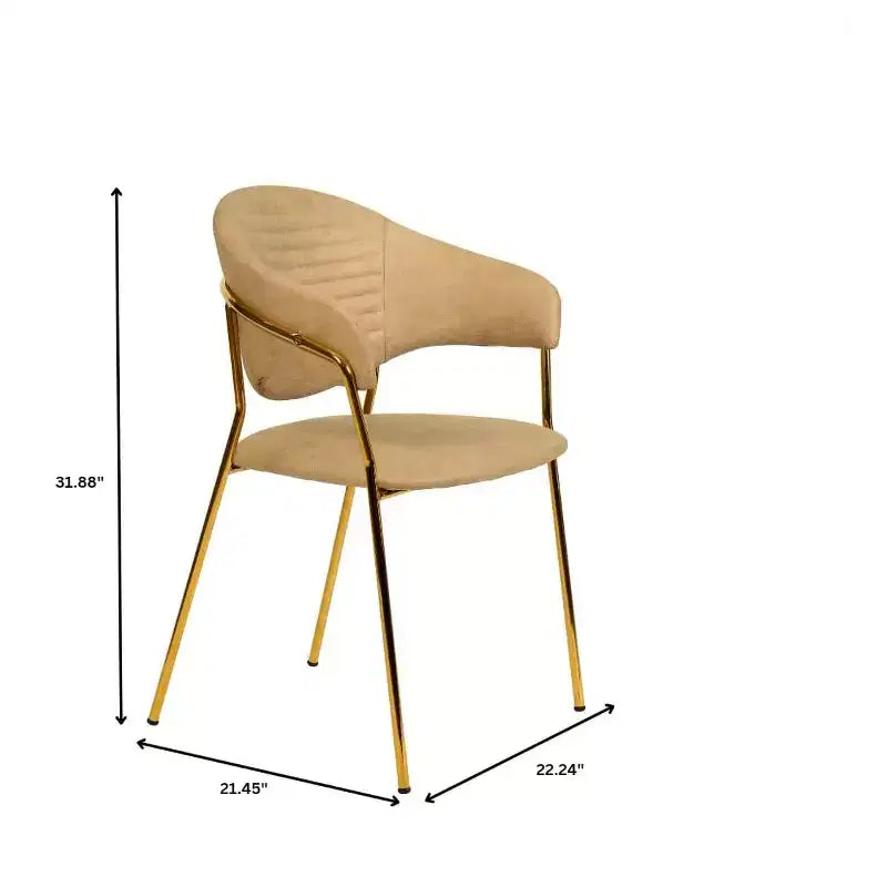 Sedia da pranzo imbottita LeisureMod in pelle/velluto con gambe in acciaio inossidabile, set da 2 per sala da pranzo, cucina e spazi moderni, serie Bella