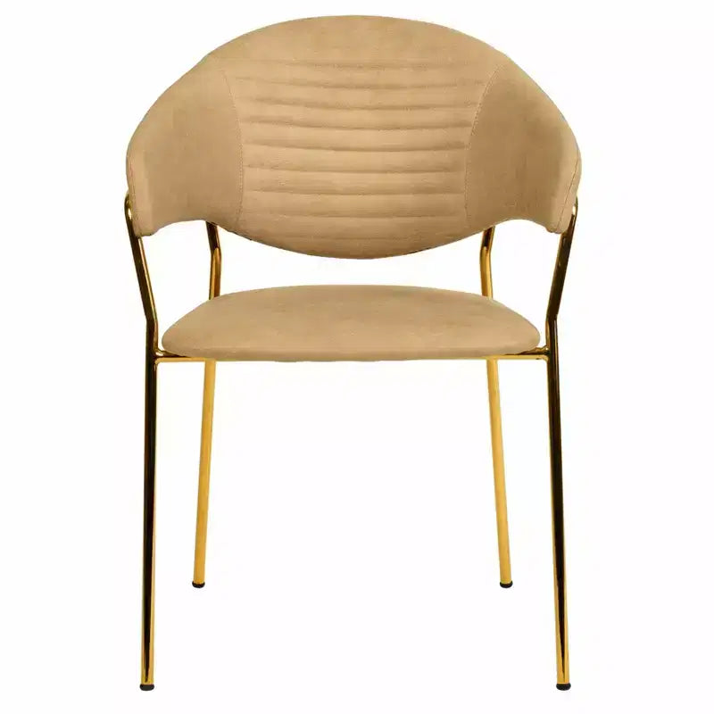 Sedia da pranzo imbottita LeisureMod in pelle/velluto con gambe in acciaio inossidabile, set da 2 per sala da pranzo, cucina e spazi moderni, serie Bella
