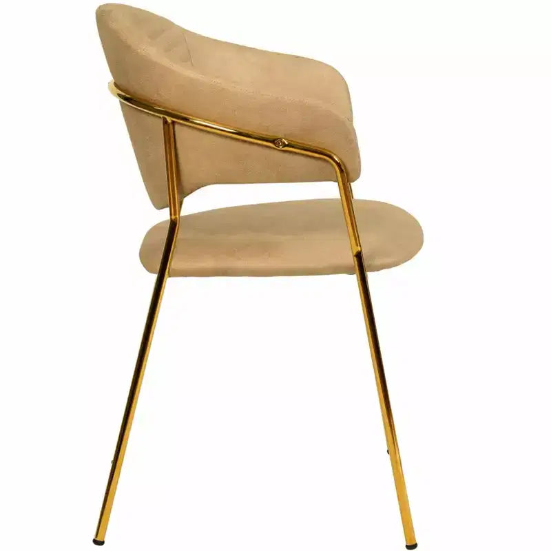 Sedia da pranzo imbottita LeisureMod in pelle/velluto con gambe in acciaio inossidabile, set da 2 per sala da pranzo, cucina e spazi moderni, serie Bella