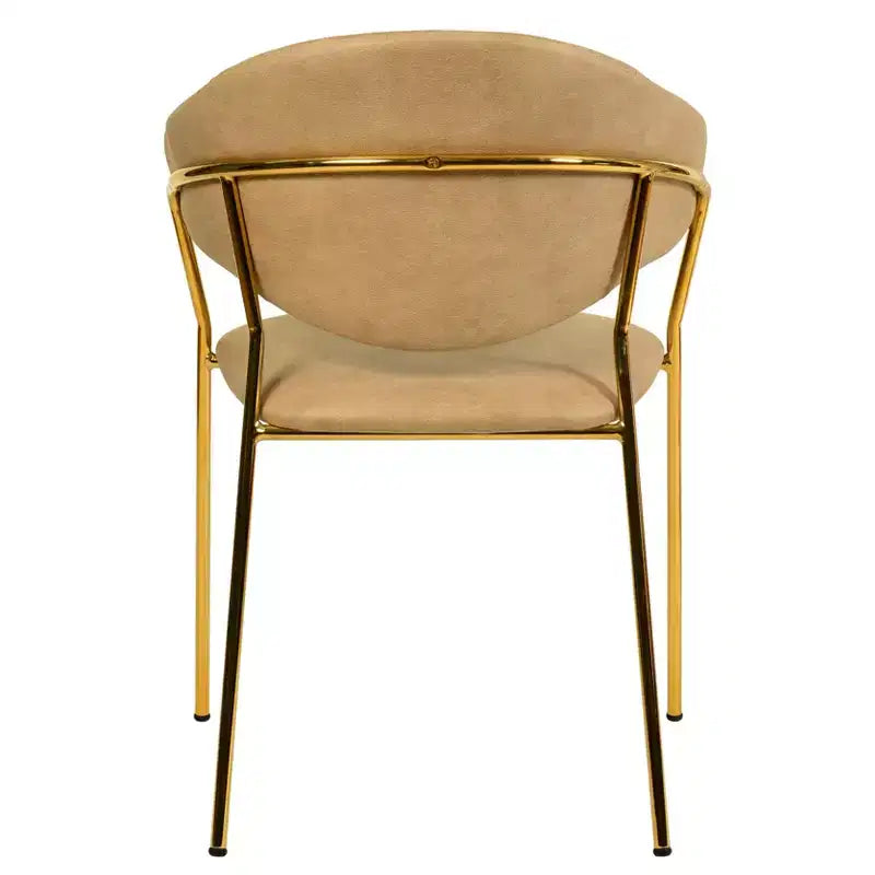 Sedia da pranzo imbottita LeisureMod in pelle/velluto con gambe in acciaio inossidabile, set da 2 per sala da pranzo, cucina e spazi moderni, serie Bella
