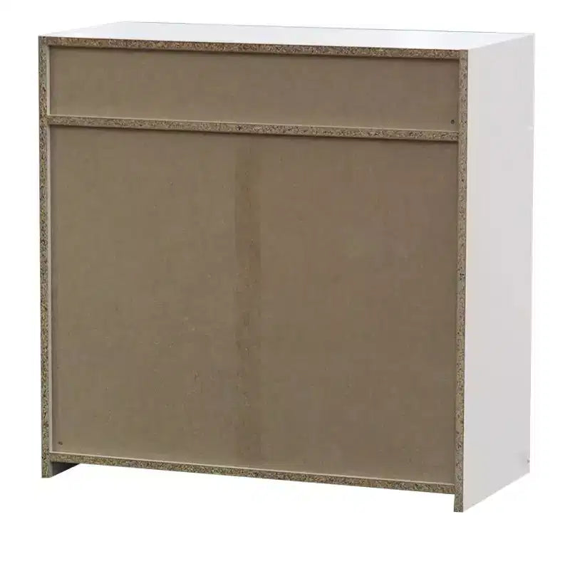 Scarpiera a 2 ante con ripiano aperto, Bianco e Grigio