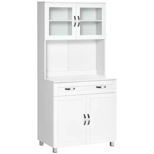 HOMCOM 67 Buffet with Hutch, Modern Kitchen Pantry, Freestanding Storage Cabinet with Framed Glass Doors, Shelves and Drawers
