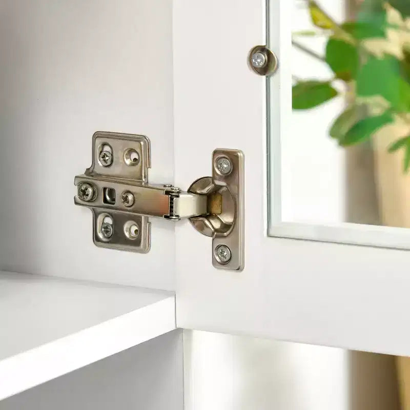 Credenza da 170 cm con cristalliera, mobile dispensa da cucina con ante in vetro, mensole e cassetti