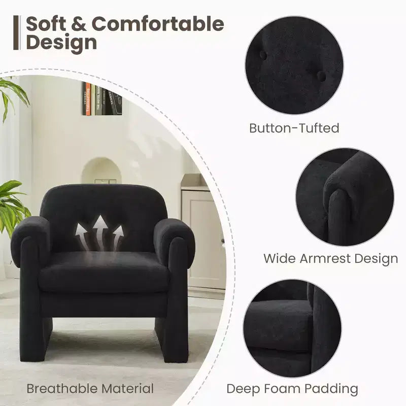 Set di 2 Poltrone Accent Imbottite Nuvola Soffice per Camera da Letto e Soggiorno