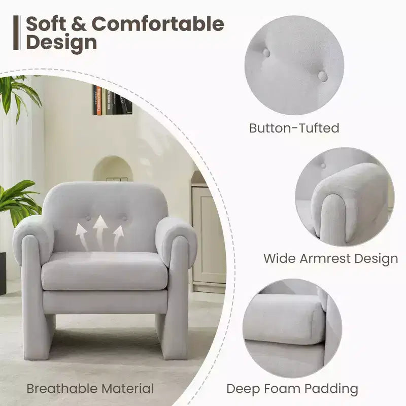 Set di 2 Poltrone Accent Imbottite Nuvola Soffice per Camera da Letto e Soggiorno