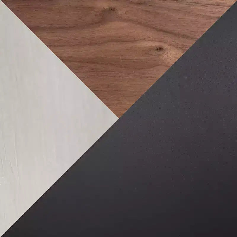 Set di 2 sgabelli da bar altezza bancone 26" in legno di noce e pelle PU nera