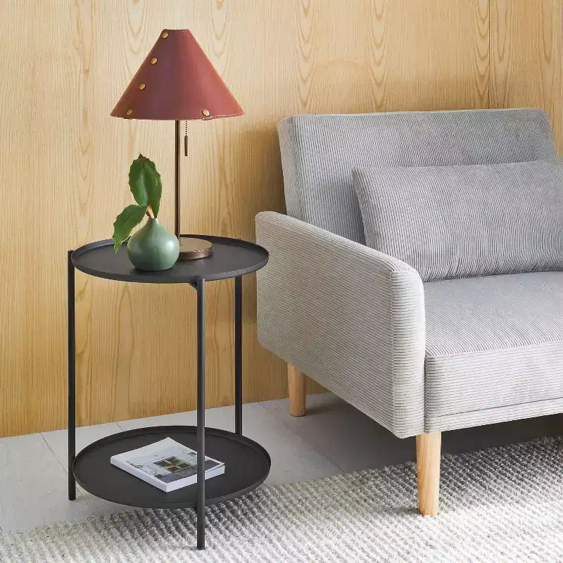 Tavolino laterale in metallo con ripiano nero - Room Essentials™