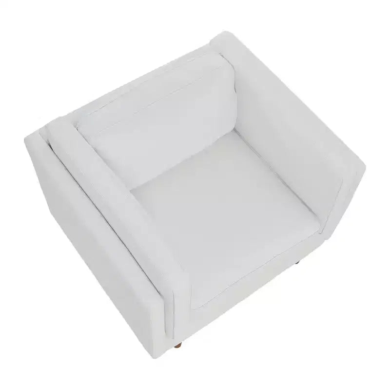 Poltrona con braccioli e sponde alte imbottita Atley Modern Storied Home, bianco costiero: elegante poliestere, telaio in acciaio