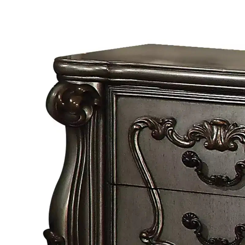 Acme Furniture Comodino Versailles Finitura Platino Antico
