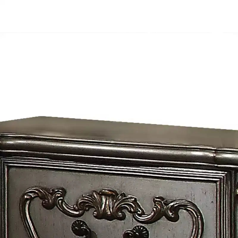 Acme Furniture Comodino Versailles Finitura Platino Antico
