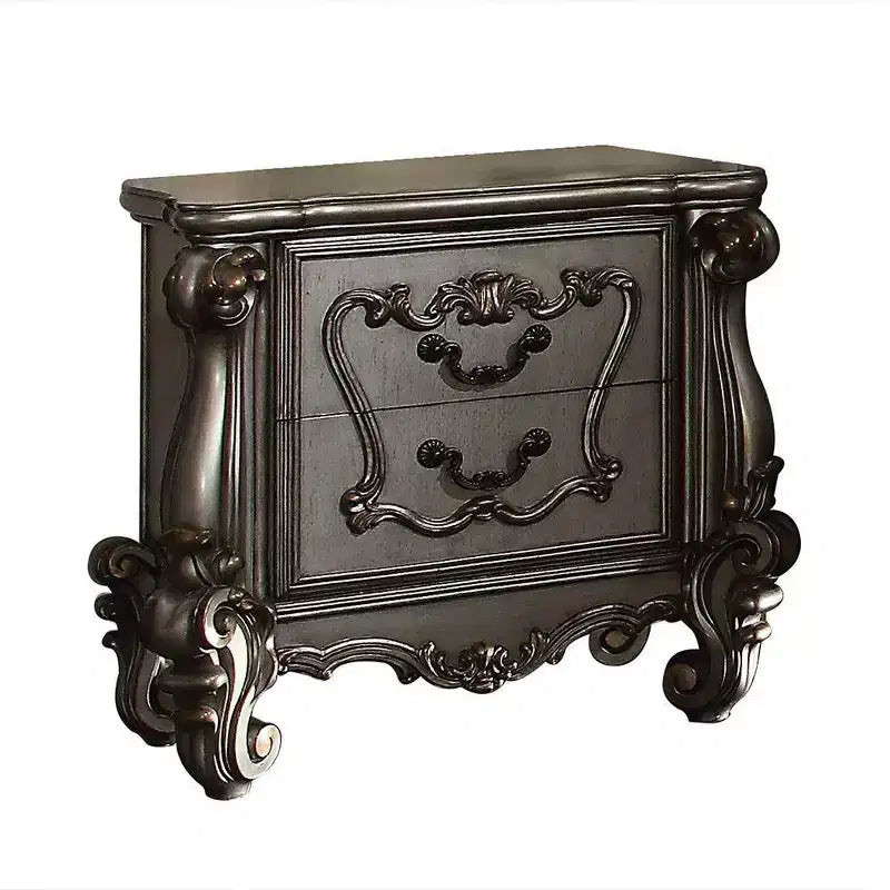 Acme Furniture Comodino Versailles Finitura Platino Antico