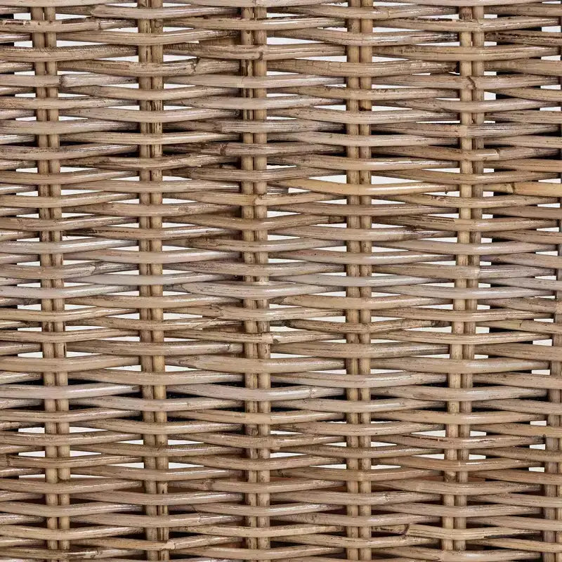 Panca accentata bali & pari Raisa Natural Kubu in rattan e legno di acacia, grigia