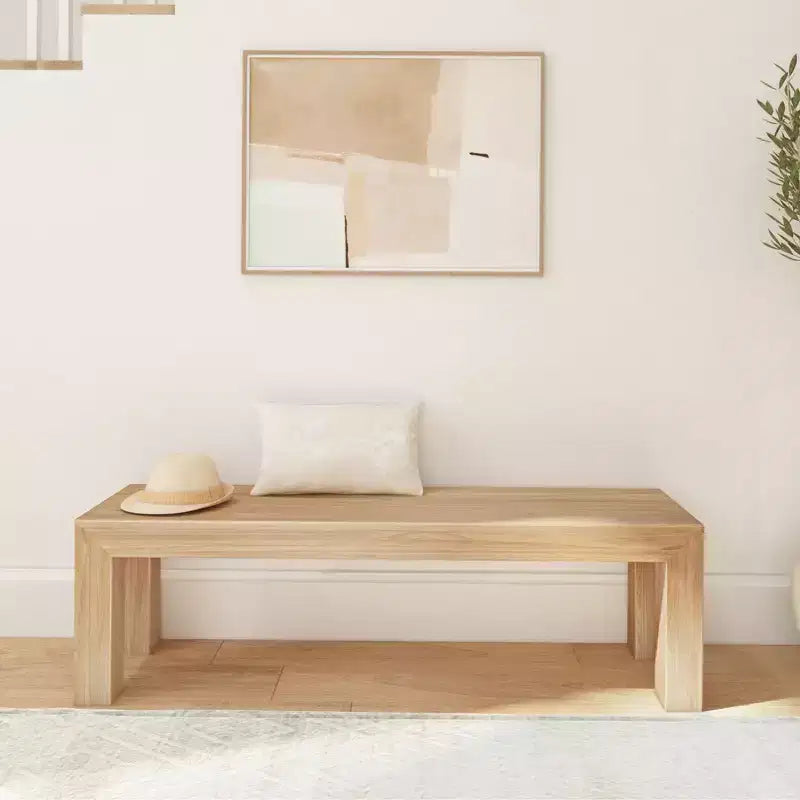 Panca moderna da pranzo Plank+Beam, panca in legno massello per tavolo da pranzo, 60, Noce americano spazzolato