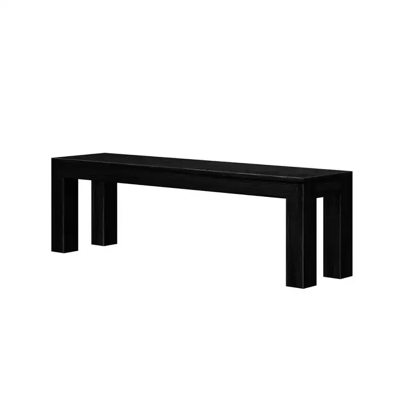 Panca moderna da pranzo Plank+Beam, panca in legno massello per tavolo da pranzo, 60, Noce americano spazzolato