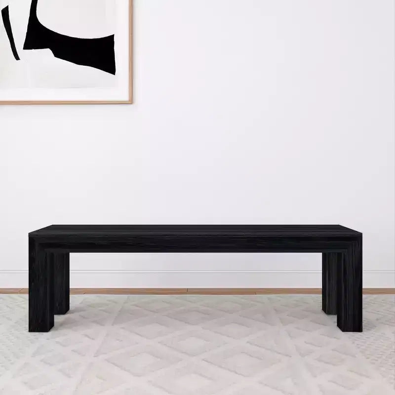 Panca moderna da pranzo Plank+Beam, panca in legno massello per tavolo da pranzo, 60, Noce americano spazzolato