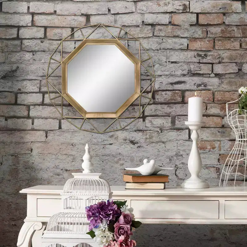 Specchio Decorativo Ottagonale in Metallo 28.3 x 28.3 - Collezione Stonebriar