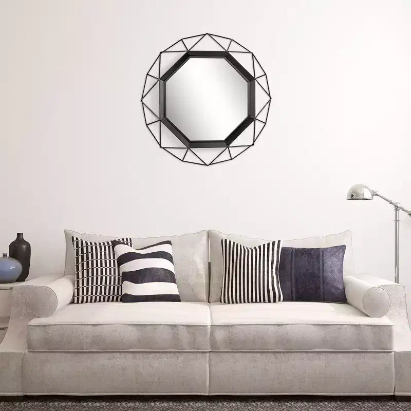 Specchio Decorativo Ottagonale in Metallo 28.3 x 28.3 - Collezione Stonebriar