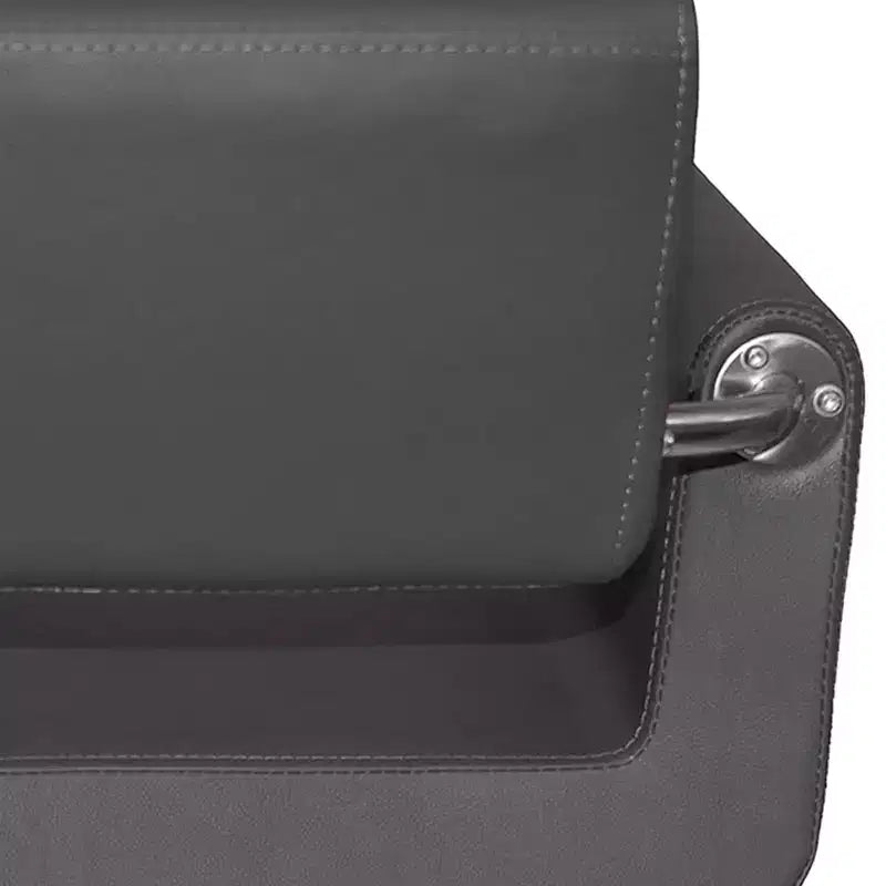 Sedia da salone professionale Chromium Brooklyn con cuscini in schiuma ad alta densità e struttura in acciaio per tagli, styling e permanenti, grigia