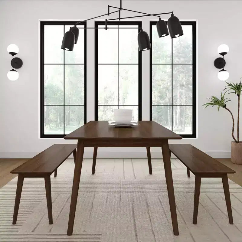 Plank+Beam 59 Panchina Moderna Metà Secolo, Panchina in Legno per Sala da Pranzo, Panchina Moderna per Ingresso, Panchina da Sala da Pranzo