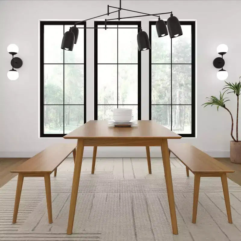 Plank+Beam 59 Panchina Moderna Metà Secolo, Panchina in Legno per Sala da Pranzo, Panchina Moderna per Ingresso, Panchina da Sala da Pranzo