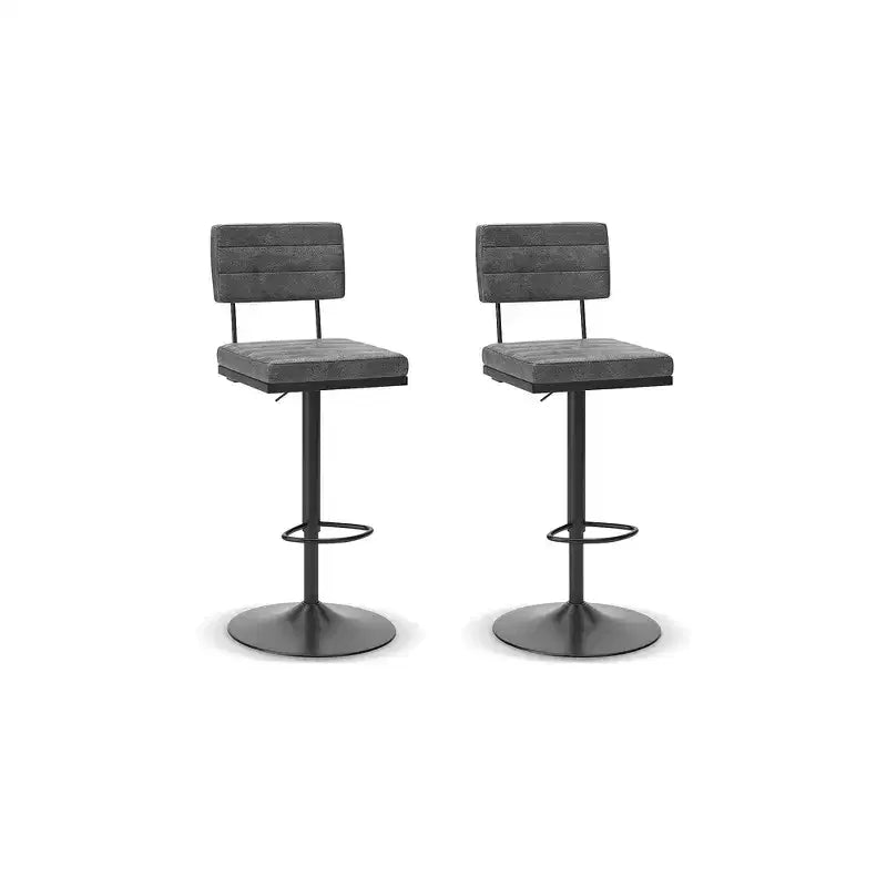 Signature Design by Ashley Furniture Sgabello da Bar Girevole Strumford Altezza Bar, Set da 2, Grigio/Nero