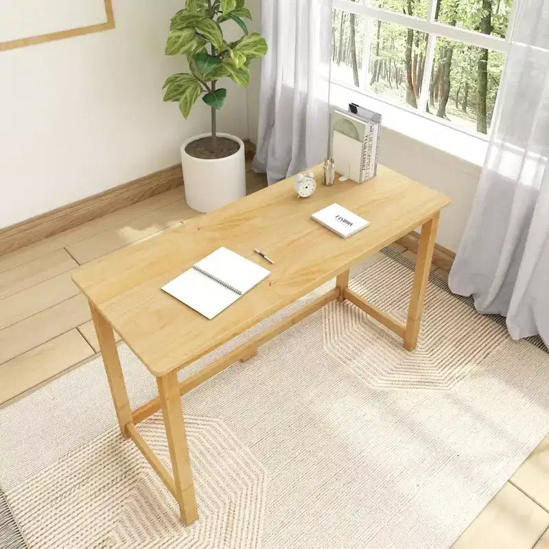 Scrivania in Legno Massello Plank+Beam, Scrivania Semplice per Camera da Letto, Scrivania da Studio per Ufficio Domestico, 47.25