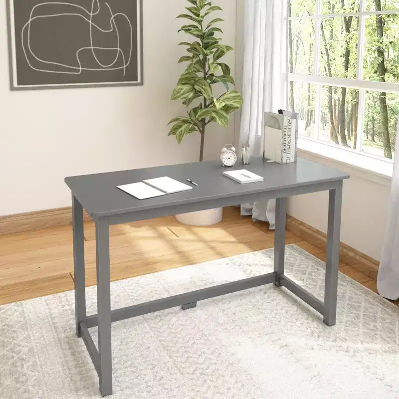 Scrivania in Legno Massello Plank+Beam, Scrivania Semplice per Camera da Letto, Scrivania da Studio per Ufficio Domestico, 47.25