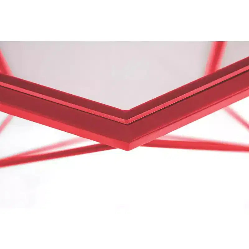 Tavolino da Caffè Ottagonale da 31" con Piano in Vetro e Base a Struttura Geometrica in Filo Metallico