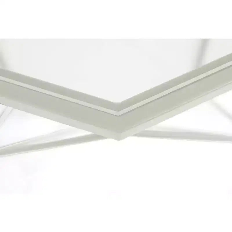 Tavolino da Caffè Ottagonale da 31" con Piano in Vetro e Base a Struttura Geometrica in Filo Metallico