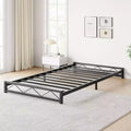 Whizmax 6 Inch Twin Size Metal Platform Bed Frame with Wavy Pattern, Steel Slats Support and Mattress Foundation, Easy Assembly, Black