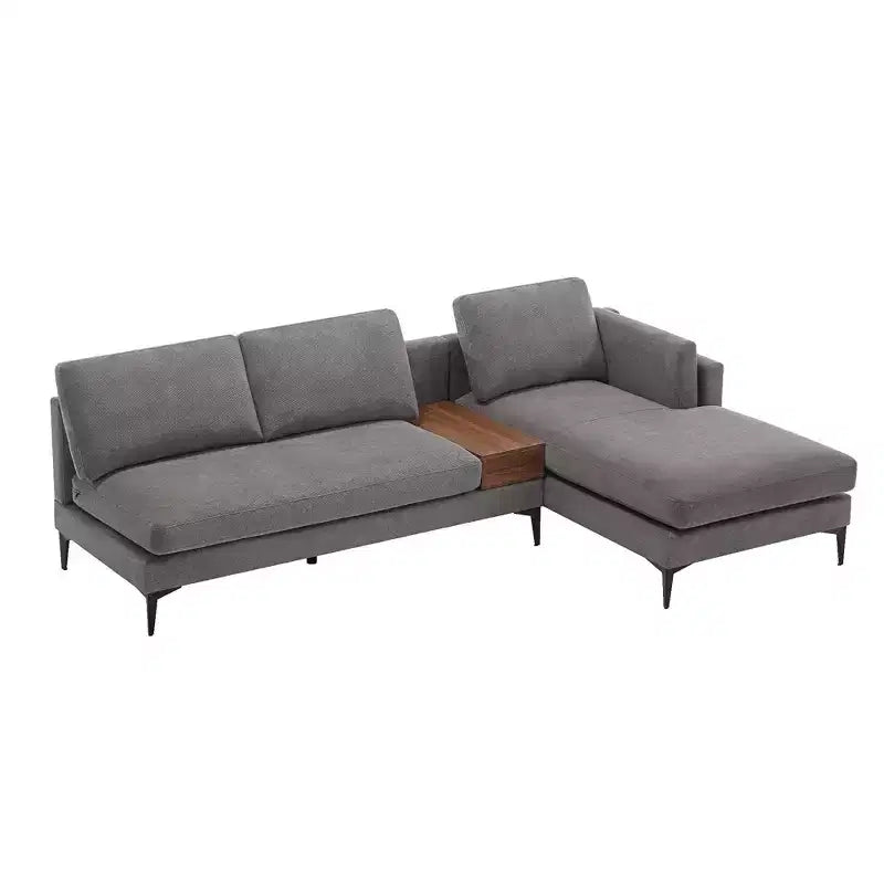 Divano sezionale a 3 posti a L minimalista con chaise longue reversibile